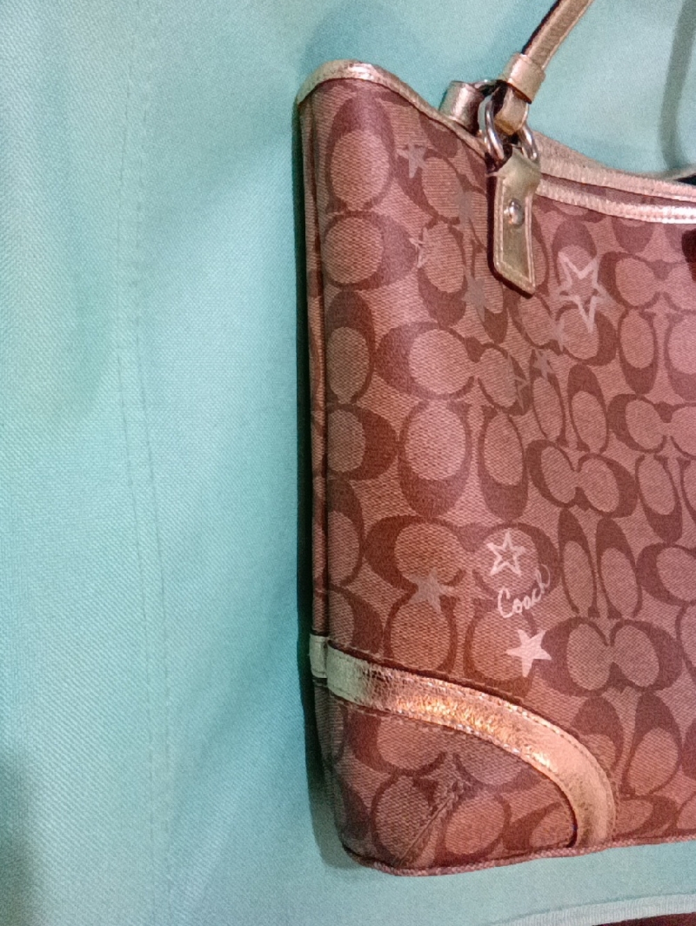 Coach Heritage Signature Star Print Shldr Tote Bag Creed-A2276-F18853 - Picture 4 of 13